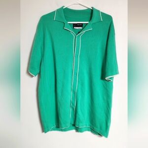 Original Use Men's Short Sleeve Button Down Polo Shirt Green S New